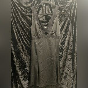 Black Babydoll Satin Dress